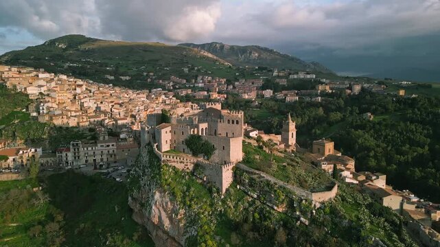 The Norman Castle of Caccamo Sicily. High quality 4k footage 