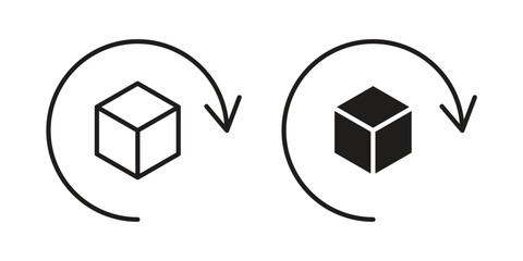 Fototapeta premium Return purchase icons on white background. EPS 10. Editable linear style stroke. Vector icon