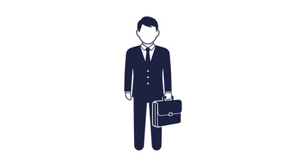 Man in a suit holding a briefcase representing business and professionalism.