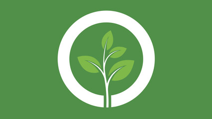 Green Sprout Growing Inside a White Circle Symbol.