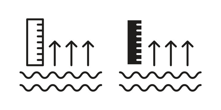 sea level icons on white background. EPS 10. Editable linear style stroke. Vector icon