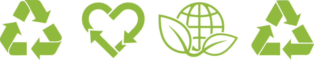 Recycling and environmental icons set Vector