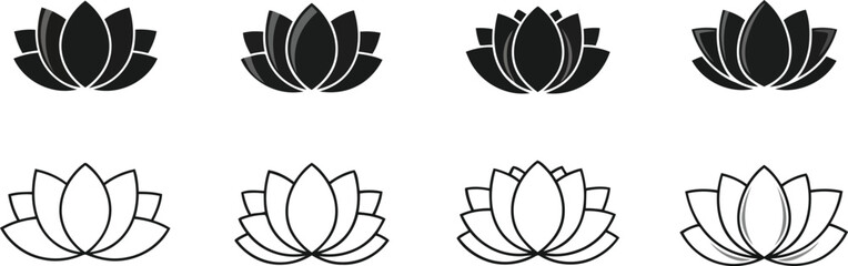 Lotus icon set Vector