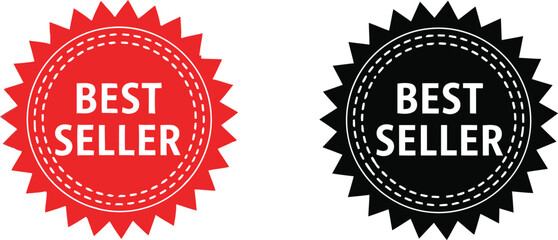 Best seller badge label set Vector