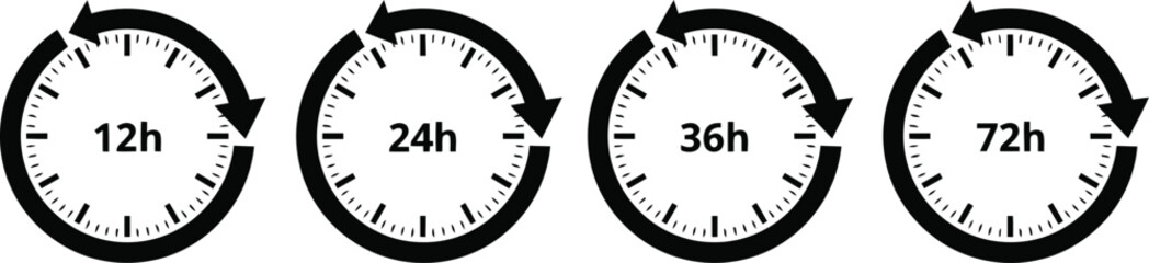 Duration time cycle icons set Vector