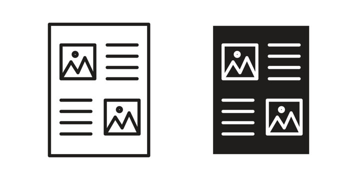 Storyboard icons on white background. EPS 10. Editable linear style stroke. Vector icon