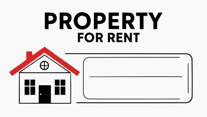 Modern property for rent sign with house icon
