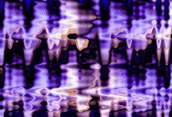 Distorted abstract background in dark violet ow tones. Psychedelic design.