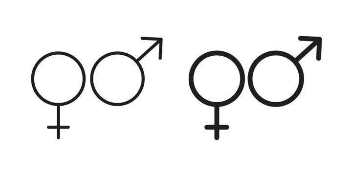 Unisex icons on white background. EPS 10. Editable linear style stroke. Vector icon