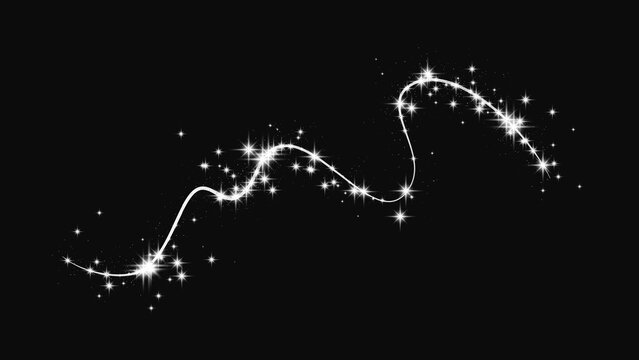 Silver glittering confetti wave and stardust