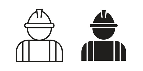 Worker icons on white background. EPS 10. Editable linear style stroke. Vector icon