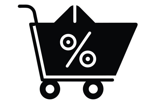 bulk discount vector icon silhouette