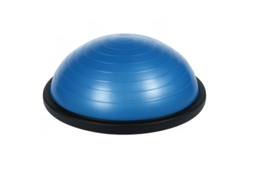Blue balance trainer dome fitness equipment transparent background