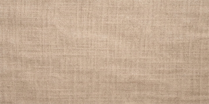 A vintage brown burlap textile material with a rough woven flax fiber pattern creates a natural old canvas backdrop and textured linen cloth design