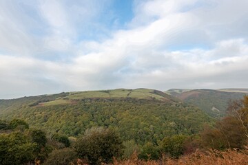 Landscape photo of the autumn colours at Watersmeet valley in Exmoor National Park