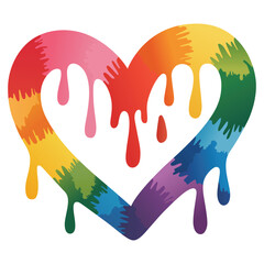 Colorful dripping heart a vibrant symbol of love and diversity