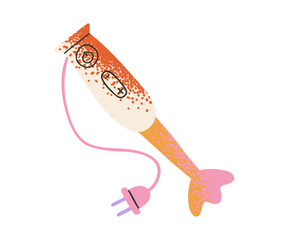 Kitchen blender textured isolated illustration. Kitchen utensils for grinding products, cooking.