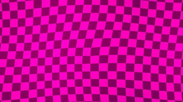 Waving Pink and Purple Checkered Pattern Background, Seamless Looping Animation