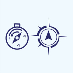 Set of navigation compass icon. Navigation symbol in outline. Compass symbol Vector Illustration.