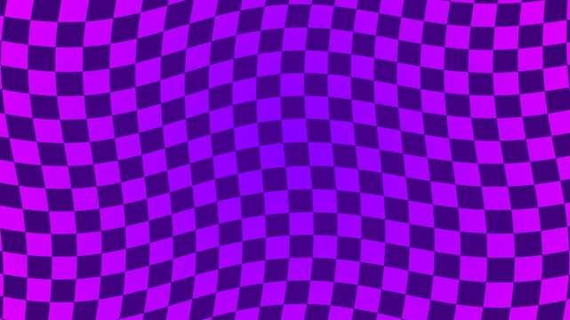 Warped Checkerboard Pattern Animation - Pink and Purple Looping Background