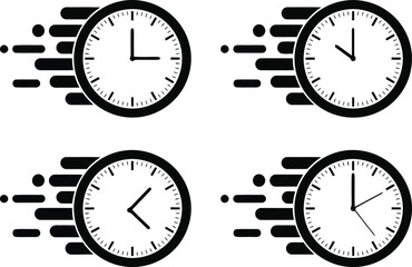 Time speed icon set Vector
