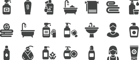 Hygiene icons collection Vector