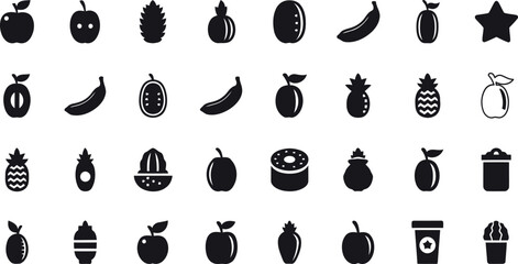 Fruit icons set Vector