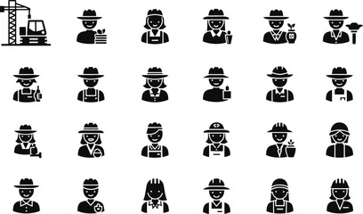Icon set of occupations Vector
