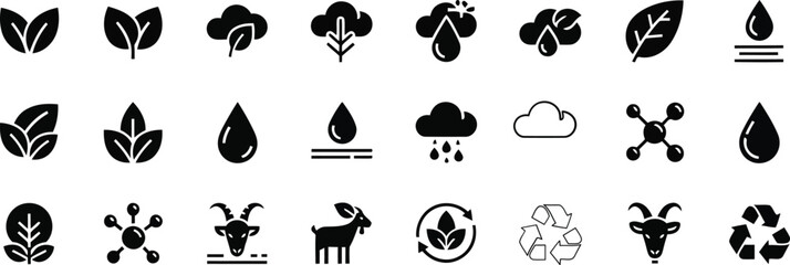 Ecology nature icon set Vector