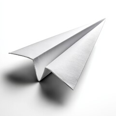 Minimalist White Textured Paper Plane on a Clean White Background
