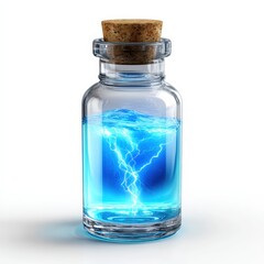 Magic Lightning Energy Potion in Glass Vial