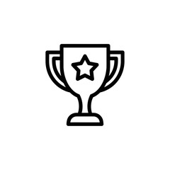 Minimalist Icon of a Trophy with a Star for Award Recognition