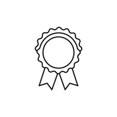 Minimalist Illustration of Award Ribbon Badge for Recognition and Achievement