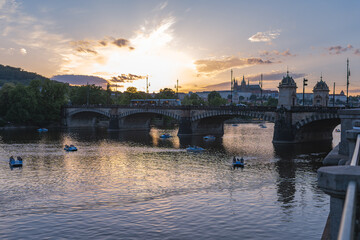 Fototapeta premium Prague, Czechia 06.26.2026 - Prague during Sunset, Dusk