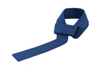 Blue weightlifting wrist strap supporting gym training