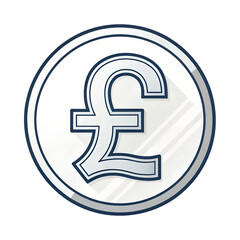 Obraz premium Pound sterling symbol coin with shadow currency money isolated on transparent background