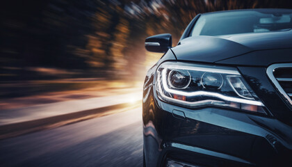 走行中の車ヘッドライトが生む躍動感