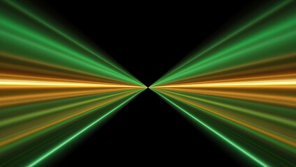 Abstract Green Gold Neon Light Speed Lines