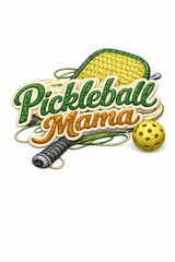Pickleball mom knitted style lettering Mother&rsquo;s Day gift illustration
