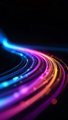 Abstract Colorful Neon Light Wave