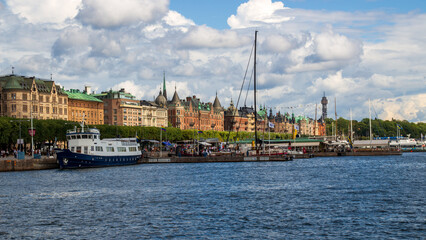 Fototapeta premium Stockholm, Sweden - 04.08.2018 - Stockholm during a beautiful sunny summer day