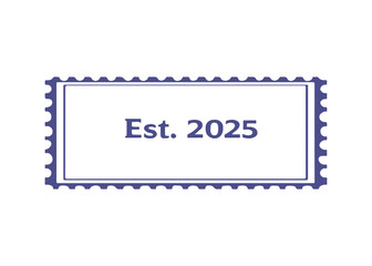 Fototapeta premium est 2025 postage stamp vector icon on a white background Vector postage stamp on a white background