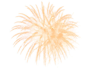Golden Firework Overlay. Festival Sparkling Fireworks Isolated on Transparent Background. Effect Texture
