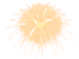 Golden Firework Overlay. Festival Sparkling Fireworks Isolated on Transparent Background. Effect Texture