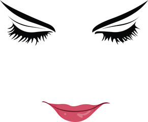 Eyes and lips makeup beauty face