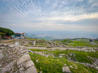 High Resolution Sharp Details of Temple of Athena Built by Eumenes II Attalid Dynasty in Pergamon Acropolis