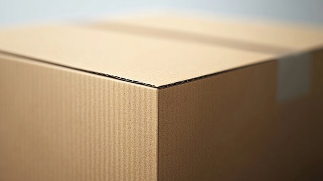 A large brown box with a shiny corner and an opening flap.