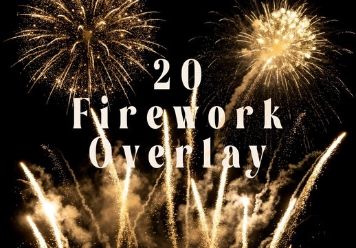 20 Firework Sparkling Bursts Overlay