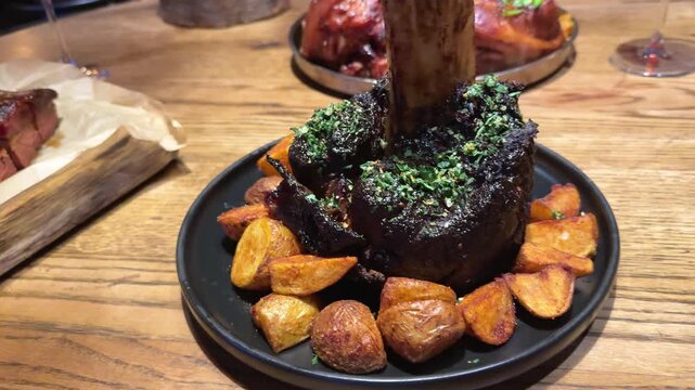 Juicy Grilled Meat Platter With Herbs and Lime Slices