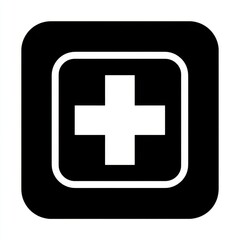 Obraz premium healthcare black and white vector icon